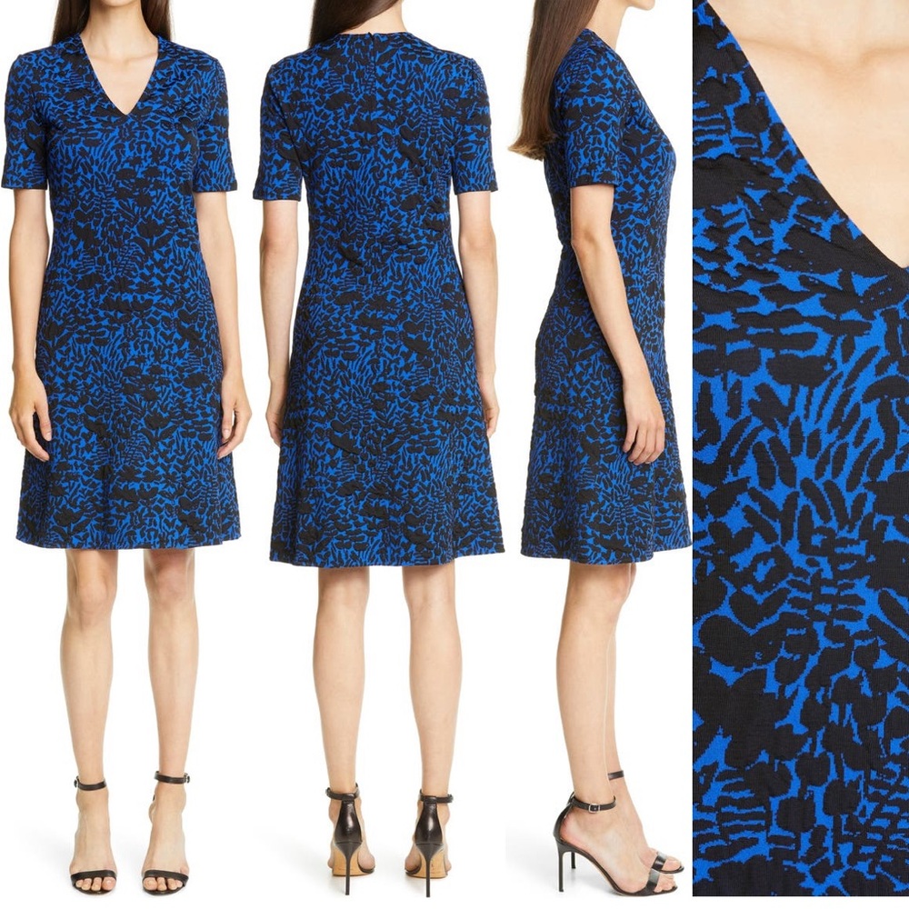 St. John Collection Floral Markings Jacquard dress